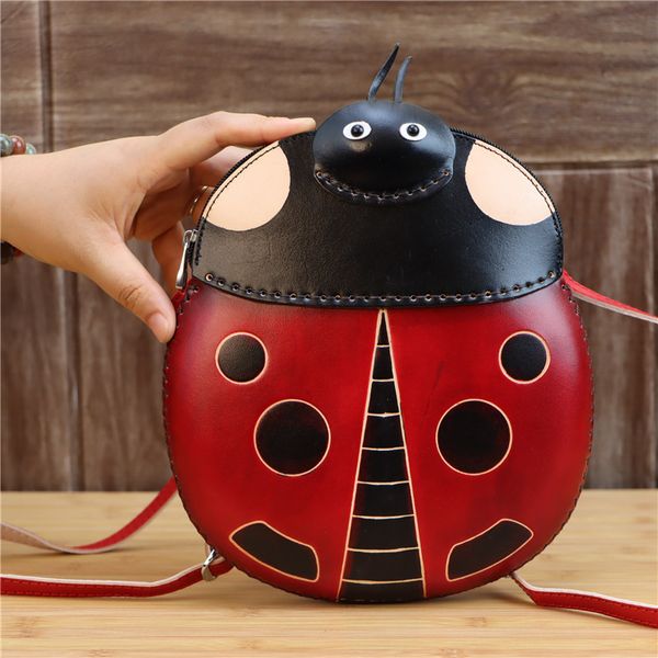

new genuine leather cartoon scarab shoulder messenger bag backpack seven star backpack animal mobile phone bag gift