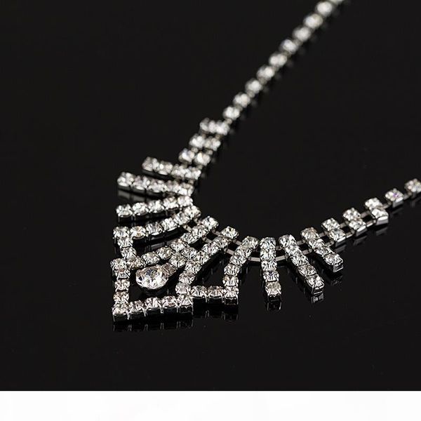 

s fashion women 2016 han edition of design wedding bridal crystal rhinestone necklace earrings jewelry gifts, Silver