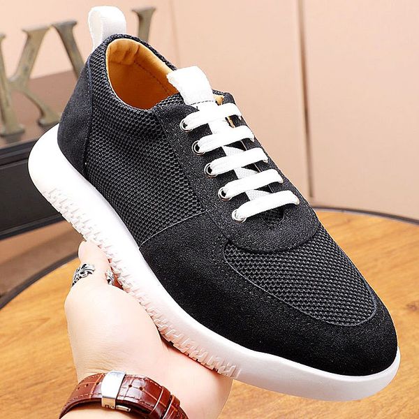 

new highquality mens sneakers, cowhide mesh sneakers, mens lowcasual shoes, flat canvas sneakers, retro patchwork casual cotton shoe qwd, Black