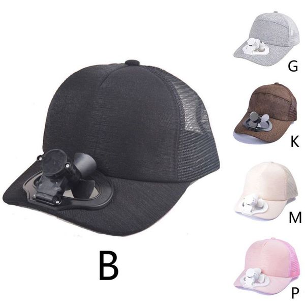 

outdoor hats summer breathable shade sunscreen hat fan cooling sun cap usb charging baseball, Black;white