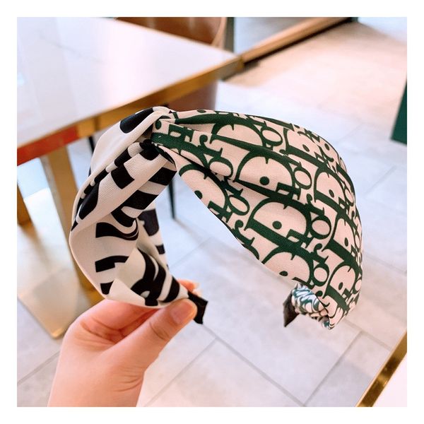 

korean women letter stripe headbands retro cross headwrap wide hairband boho turban knotted hair band girls hair accessories wholesale, Silver