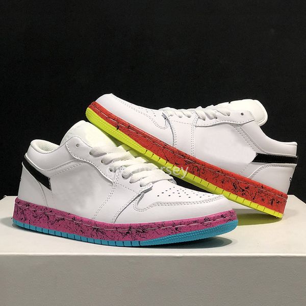 

jumpman 1 1s low gs purple red mandarin duck women basketball shoes rainbow mint green pink girls sport skateboard trainers sneakers
