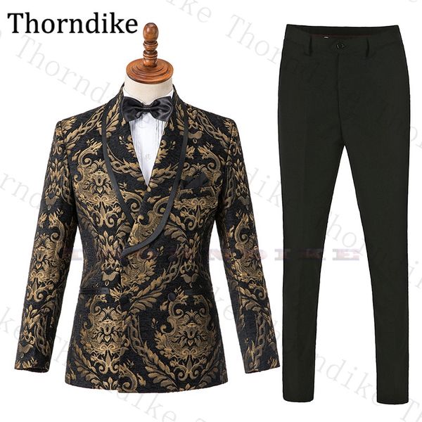 

thorndike double breasted men party suit shawl lapel wedding suit for men floral print prom suits for custom made suits, White;black