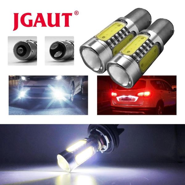 

jgaut 1156 1157 lens led cob light p21w bay15d ba15s p21/5w auto brake light car rear turn signal parking blue white red