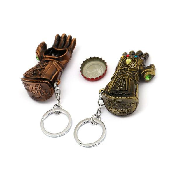 

marvel 4 thanos infinity glove gauntlet keychain bottle opener key ring for gift chaveiro key chain jewelry porte clef, Silver