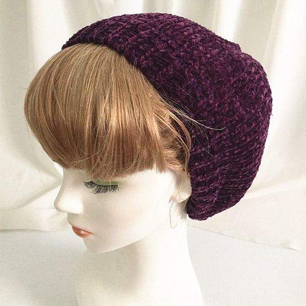 

chenille female beret new warm painter beret hat new hat, Blue;gray