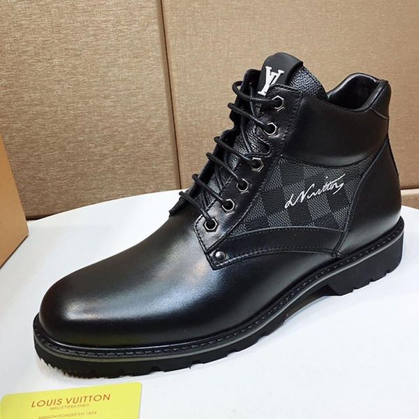 

new arrival oberkampf ankle boot mens shoes scarpe da uomo di lusso fashion footwears plus size lace -up comfortable men boots, Black