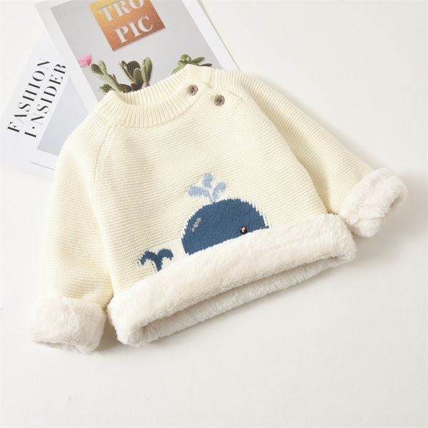 

boys' sweater small and medium-sized children's velvet thickened children's knitted base shirt warm pullover baby baby warm p, Blue