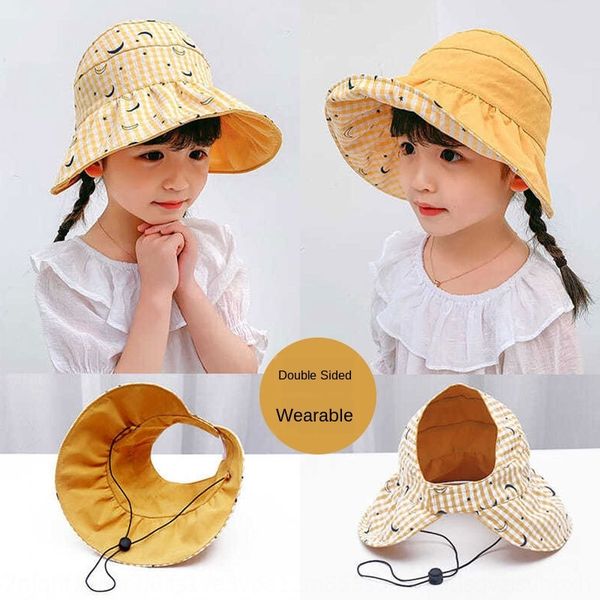 

дети солнца пустого ребенок 9cep0 защиты детей летом худая девушки в новом типе лета вс шляпа больших карнизы пляж шляпа новый стиль принцес, Yellow