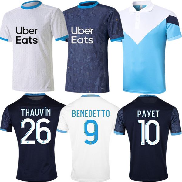 

om marseille payet maillot de football 2020 21 thauvin radonjic soccer jerseys sanson benpayet benedetto gustavo football shirt, Black;yellow