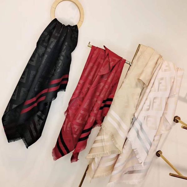 

2020 fashion days silk cotton scarf 4 color woman and men scarves classic letter shawl size 180x70 cm without box, Blue;gray