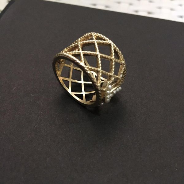 

have stamps fashion brand golden designer rings for lady design women party wedding lovers gift luxury jewelry for bride with box, Golden;silver