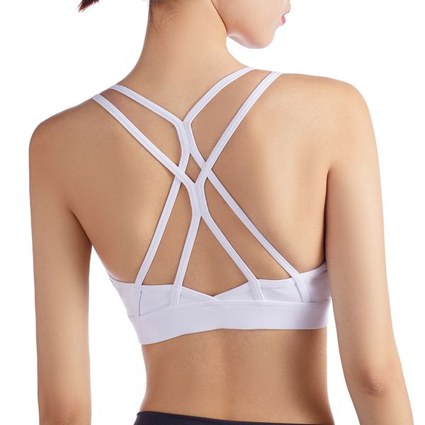 

gym clothing women's back sports underwear non-steel ring shockproof running fitness bra quick-drying breathable yoga vest summer, White;black