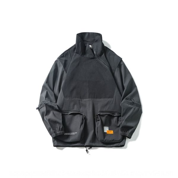 

feq8k дайан сезон пуловеры свободный набор инструментов мужской контраст цвета стенд воротник косая молния моды пуловер куртка бренда функци, Black;brown