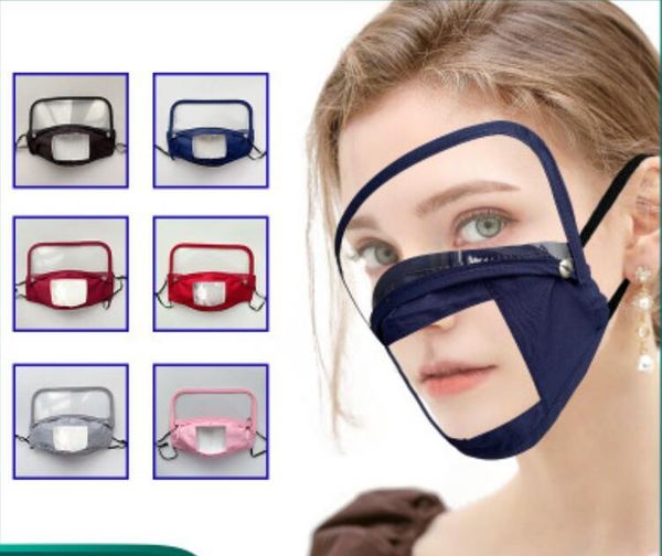 

Detachable Face Mask Lip Language Camouflage Anti Dust Fog Masks Deaf Reading Mouth Clear Window Cover Adjustable Washable Reusable FY9150