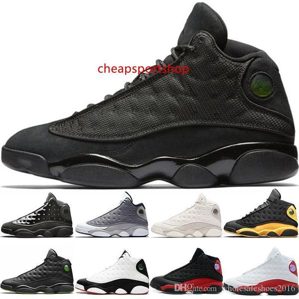 

13s wholesale mens basketball shoes cap and gown bred chicago atmosphere grey italy blue 13 men designer trainer sports sneakers size 41-47