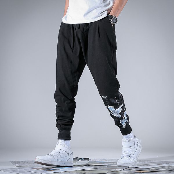 

мужчины облака бегуны брюки 2020 mens японского streetwear черных шаровары мужские повседневный осень sweatpants плюс размер, Black