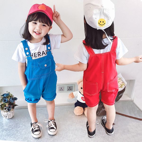 

girls summer belt 2020 new korean children's solid color foreign style belt baby casual casual pants pants, Blue