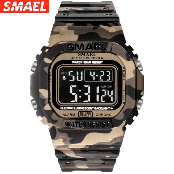 

new smael smael camouflage electronic outdoor outdoor sports waterproof shockproof single display electronic watch men's sports watch, Blue