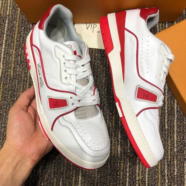 

2020-q2020 new limited trend low cut casual shoes red leather couple shoes fashion wild men's sports shoes original box size 38-45