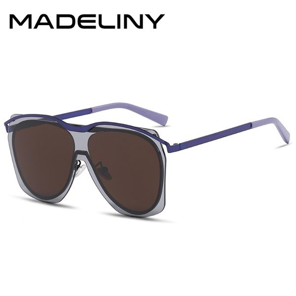 

madeliny fashion pilot oversized sunglasses women vintage brand design one piece sun glasses female alloy frame eyewear ma672, White;black