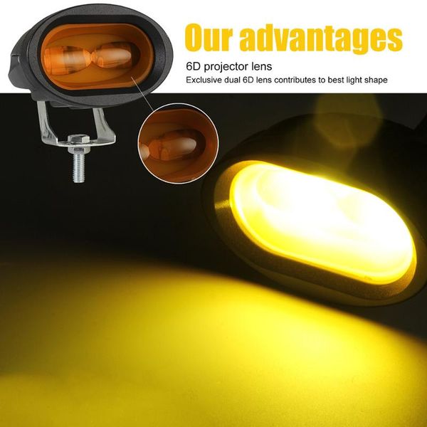

1pc waterproof led work light 6d len car driving fog spot light oval led work lamp truck suv atv car motorcycle spotlight