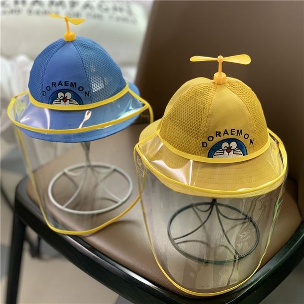 

kudfc children's protective protective sun fisherman hat sun hat detachable baby cartoon sunshade fisherman cap outdoor anti-fly foam s, Yellow