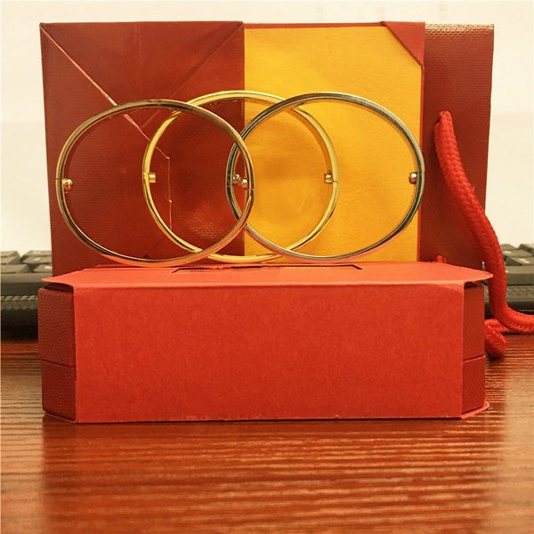 

love titanium steel silver rose gold without diamonds bracelet bangles women men screw bracelet couple jewelry withbox wholesaleksvk1cv1, Black