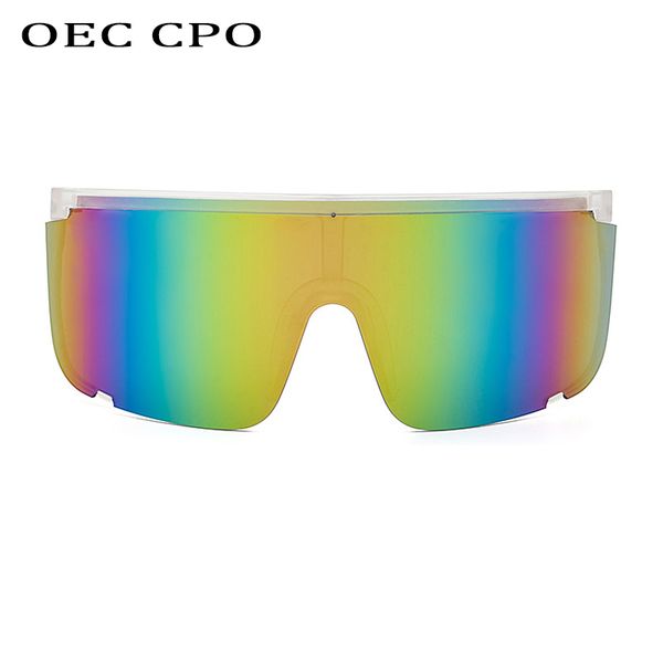 

oec cpo men women goggle sunglasses women oversized one piece sun glasses men shield visor windproof glasses uv400 o651, White;black