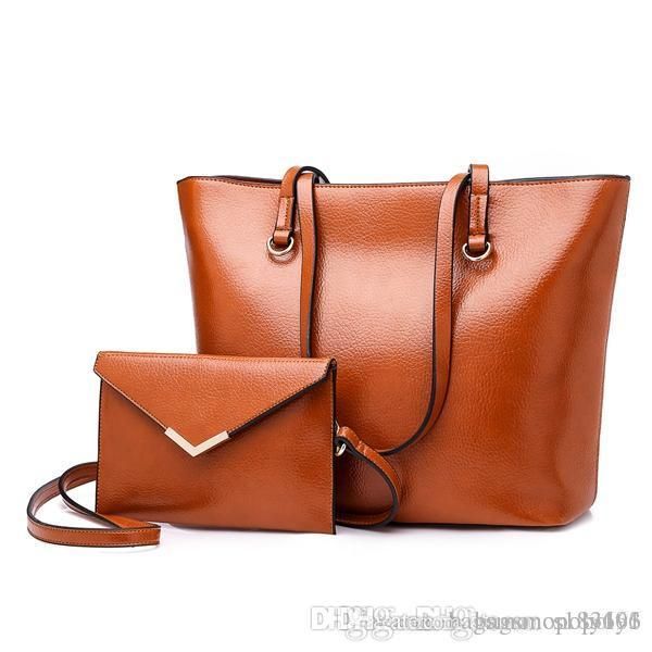 

2pcs / набор высокого qulity классический конструктор женских сумок дамы композитный тотализатор pu кожа сцепление плеча сумка женского коше