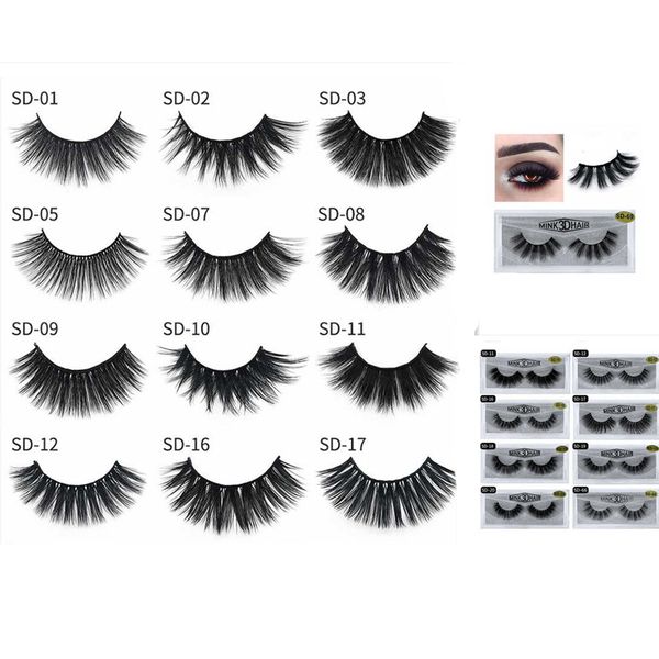 

3d mink eyelash false eyelashes natural long fake eyelash extension thick cross faux 3d mink eyelashes eye makeup drop ship epack