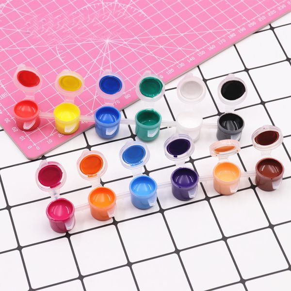 

12 colors acrylic paint waterbrush pigment set for clothing textile fabric hand painted wall plaster painting drawing for kids