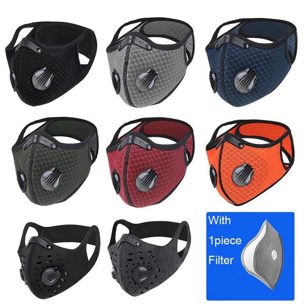 

dhl new sport face mask with filter activated carbon pm 2.5 anti-pollution running training mtb road bike cycling mask, Black