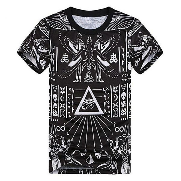 

fashion 3d printed t-shirts homme cool pyramid graphic tees hip hop style comfortable summer homme t shirt black camisetas, White;black
