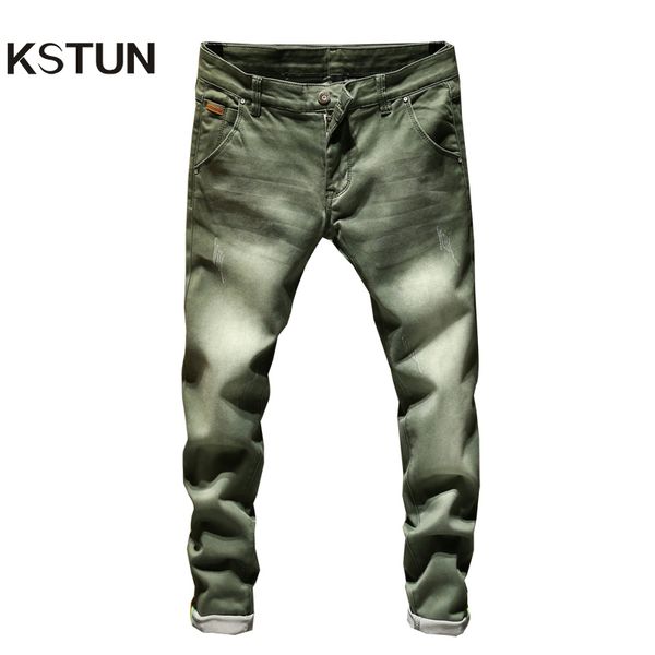 

men's jeans kstun men skinny stretch mens colourd fashion slim fit casual pants trousers jean male green black blue white
