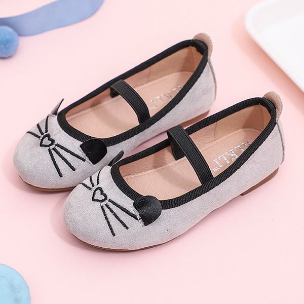 

2019 New Fashion Girls Cat Pattern Princess Shoes Autumn Flat Soft Peas Shoes Party Casual Shoes Drop Shipping