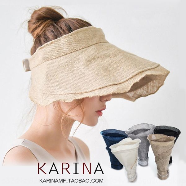 

summer sun hat cotton linen for children foldable uv-proof fashion handsome cotton linen korean sun hat for vacation, Blue;gray