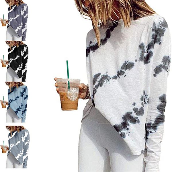 

women designer t shirts autumn o neck long sleeve clothing casual loose womes floral tshirts, White