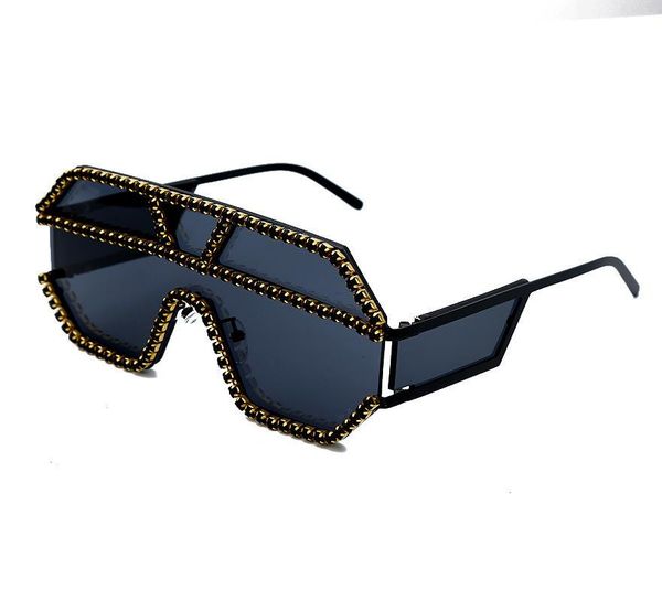 

new crystal rhinestone oversized sunglasses women men luxury diamond retro sunglasses frame square vintage sunglasses brand designer glasses, White;black
