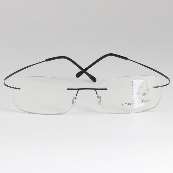 

frameless glasses frame rimless multi-focus progressive reading glass for women men presbyopic eyeglasses magnifier old mandr27710, White;black