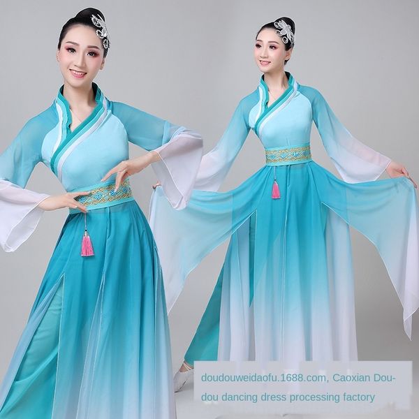 

classical female elegant fairy chinese clothing style modern costume fan dance umbrella dance yangko costume, Black;red