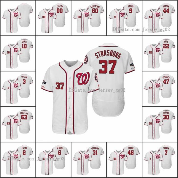 

washington nationals men #22 juan soto 7 trea turner 31 max scherzer women youth white postseason flex base custom jersey, Black