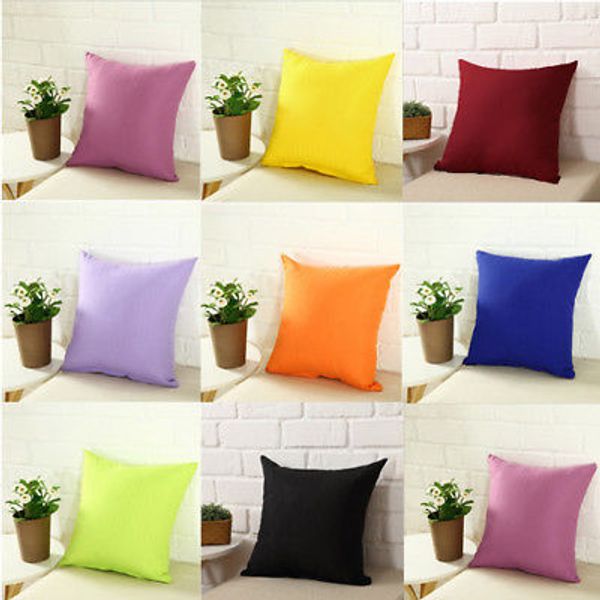 

40x40cm solid pillow case cotton black orange yellow red blue pillow covers office home case