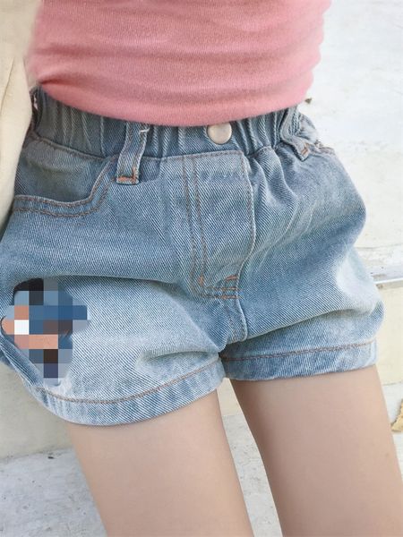 

children's wear 20 summer neutral water wash offset small dog loose denim children's wear shorts and shorts, Blue