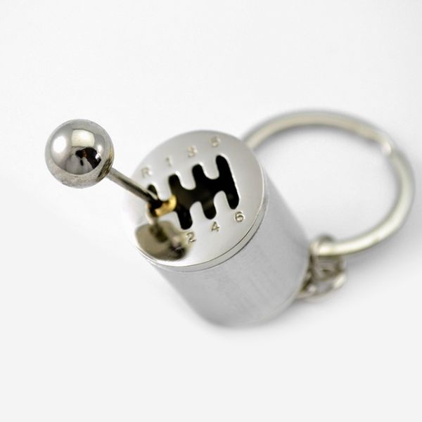 

car key ring auto gear stick knob alloy key chain decoration ornament private custom brelok, Silver