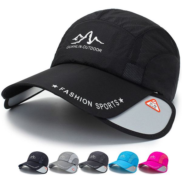 

outdoor sport hiking camping visor hat uv protection face sunshade fishing sun protcet cap adjustable sunscreen bone caps gorras, Black;white
