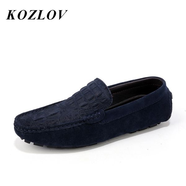 

italian crocodile shoes men leather loafers moccasins for men flat driving shoes casual boat big size 38-46, Black