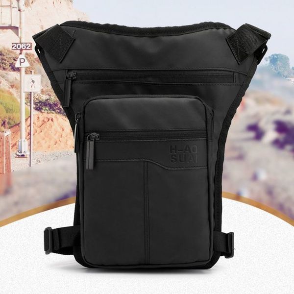 

men nylon motorcycle hip belt waist fanny pack riding travel shoulder messenger crossbody bags thigh drop leg bag