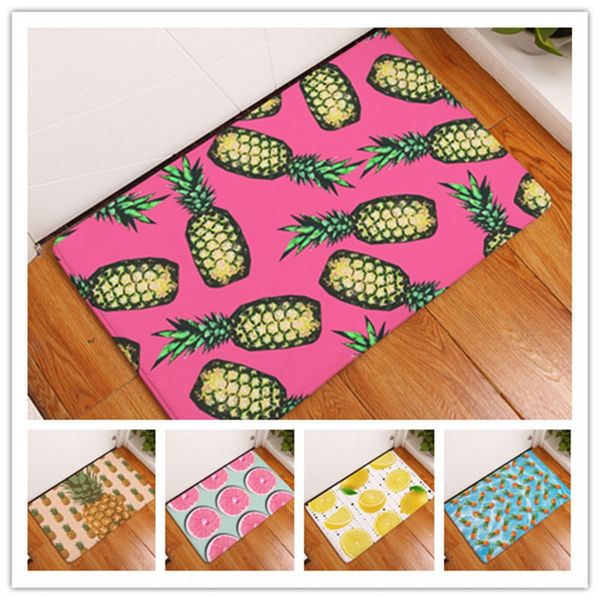 

z4he9 pineapple orange printed floor non-slip pineapple non-slip door digital printed floor mat kitchen bathroom strip water absorbing anti