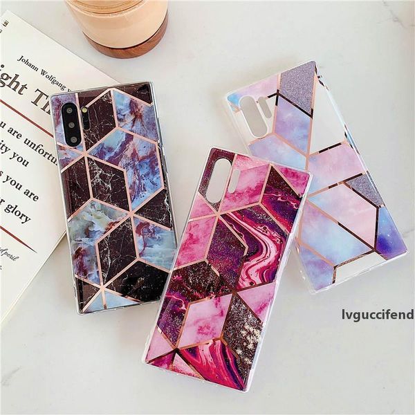 

electroplating geometric marble phone cases for samsung galaxy note 10 s10 s9 s8 plus s10e a40 a50 a70 case silicone back cover